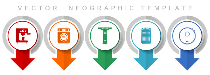 Poster - Home appliances icon set, miscellaneous pointer icons such as coffe maker, dryer, window cleaner and vacuum cleaner for webdesign and mobile applications, modern design infographic vector template