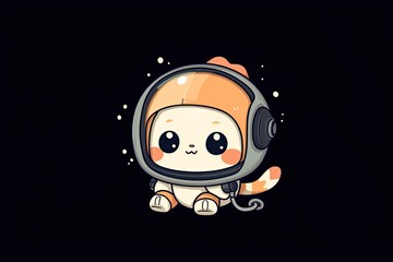 Wall Mural - cat wearing a space suit exploring the galaxy. generative ai