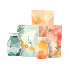 Wall Mural - Fresh organic fruit in a yellow jar