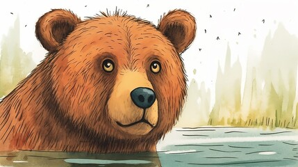 Poster - brown bear in the woods