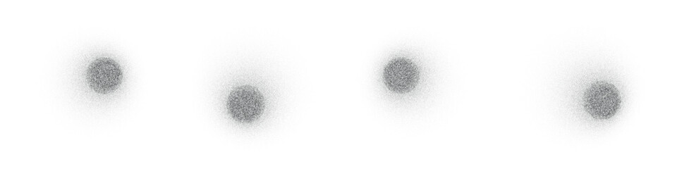 Wall Mural - circles with noise texture set. stipple shadows .grain gradient in figures collection. flat vector i