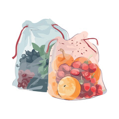 Sticker - Fresh organic vegetables in a paper sack