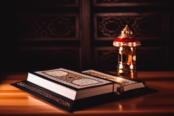 Wall Mural - Quran the holy book of Islam mosque. Muslim book in mosque. Religious literature and prayers. Generative AI