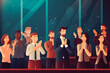 © VisualProduction - Business presentation. Grateful audience clapping hands after hearing a presentation. Generative AI