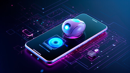 System Artificial intelligence ChatGPT Chat Bot AI , Technology smart robot Ai Chat GPT application software , robot application Chat GPT. Generative AI