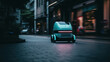 © Neuroshock - High-speed delivery robot on the street, motion blur, created with generative AI technology