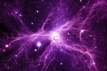 Wall Mural - vibrant purple and black space filled with stars. generative ai