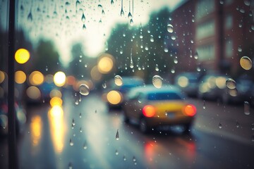 Wall Mural - rainy day blurred background texture generative ai