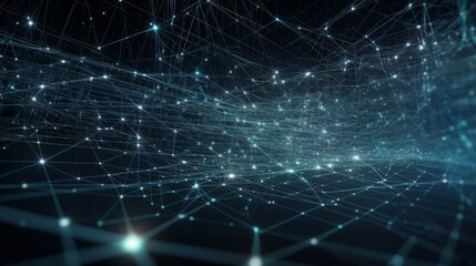 Poster - A Network Grid Fusion background. Generative ai