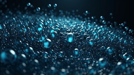 Poster - Digital dynamic cyber wave. Abstract futuristic blue background with dots and lines. Big data visualization. 3D rendering. Generative ai