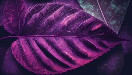 Wall Mural - Textured backdrop of purple leaves from a plant Generative AI