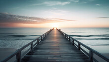 The Pier To Infinity: A Captivating Photo Of The Sea And The Sky