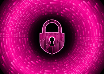 Wall Mural - Closed Padlock on digital background, cyber security
