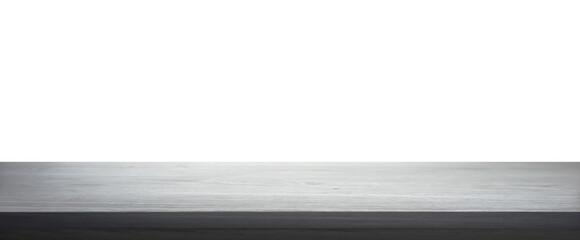 empty wooden table for various uses with transparent PNG background - easy modification
