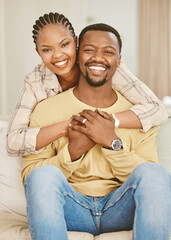 Poster - My heart is safe with you. Shot of an affectionate couple spending time together at home.