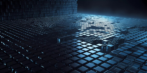Blue binary code background