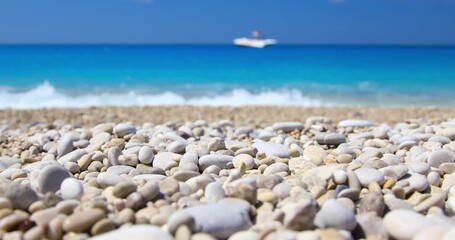 Wall Mural - pebble beach and beautiful sea, oludeniz, turkey