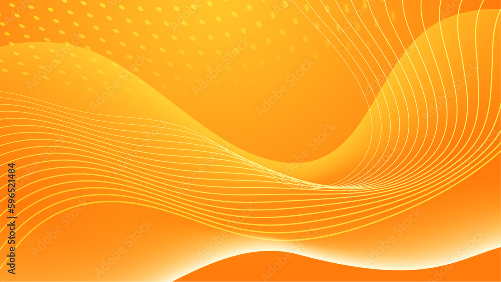 Abstract modern orange gradient waves overlap background with copy ...