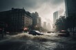 Massive hurricane hits city due to global warming. Generative AI
