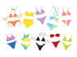 © ThuyDuong - Set of 10 sexy colorful bikini flat vector. Collection of different style bikini for hot summer holiday. Swimwear for women and girls.