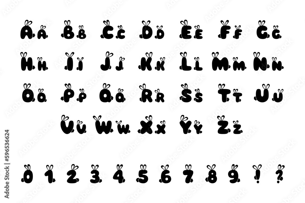 Rabbit alphabet in cartoon style Stock Vector | Adobe Stock