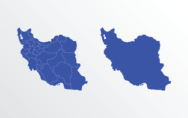  Iran map vector illustration. blue color on white background
