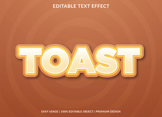 Wall Mural - toast text effect template business logo and brand editable vector