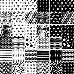 Set of hand drawn simple patterns