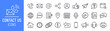 © Icons-Studio - Contact us icon set. Containing phone, website, calendar, email, address, link, call-us, customer support and comment message symbol. Outline icon collection. Vector illustration.