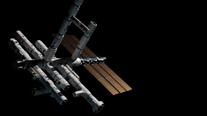 Wall Mural - the space station in orbit. the concept of studying the planets and satellites of the solar system. 