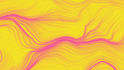 Wall Mural - Yellow  abstract concept background. Digital art design. Backdrop with modern stripes. Wavy stripes Pink and yellow color on bright texture.