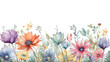 flowers banner mockup, may, colorful watercolor mother's day banner background with space for text.