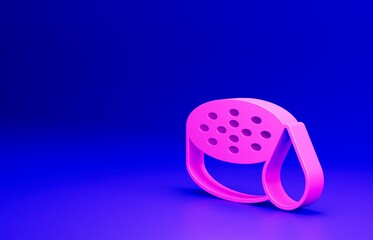 Canvas Print - Pink Water sensor icon isolated on blue background. Minimalism concept. 3D render illustration