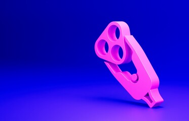 Sticker - Pink Electric razor blade for men icon isolated on blue background. Electric shaver. Minimalism concept. 3D render illustration