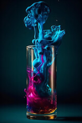 Wall Mural - liquid smoke in a glass Generative AI