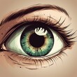 Cartoon eye exam with optometrist
