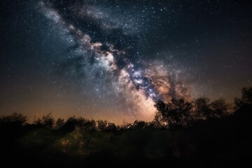 Wall Mural - nebulas and galaxies colliding in celestial spectacle, created with generative ai