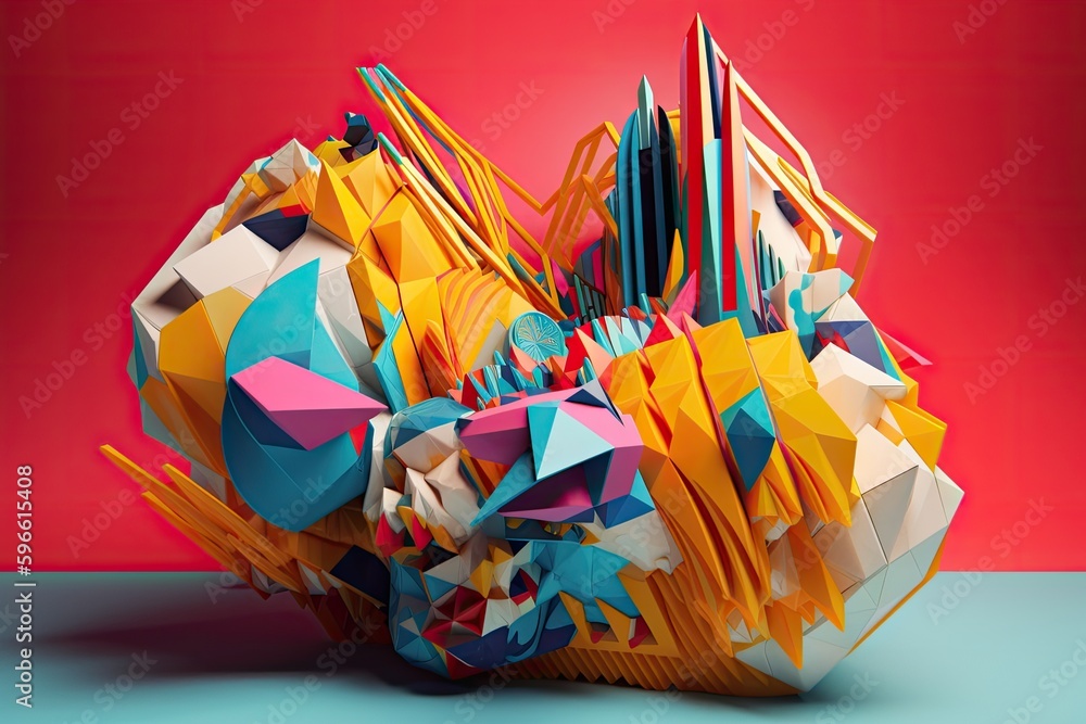 experimental typographic project with 3d shapes, geometric patterns ...