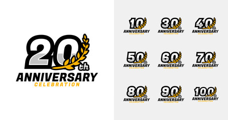 Wall Mural - Bold anniversary logo collections. Birthday number for celebration moment with sport style