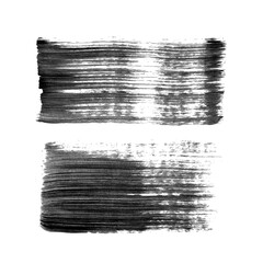Wall Mural - abstract vector paint smears set. hand drawn design element. black ink marks on white background. gr