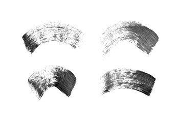 Wall Mural - abstract vector paint smears set. hand drawn design element. black ink marks on white background. gr