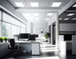 canvas print picture - Business Büro LED-Paneele Schreibtische hell weiss
