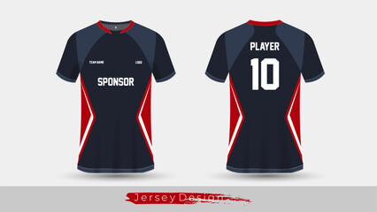 Soccer jersey design for sport uniform front and back view