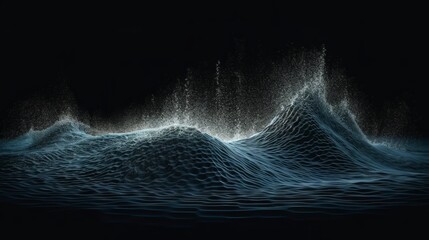 Aufkleber - Intricate Wave Line Design and Big Data Technology. Generative ai