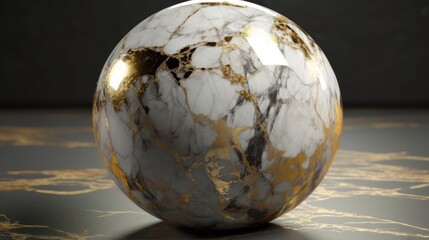 Poster - Marble Design Sealed with Gold Wallpaper. Generative ai