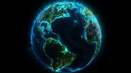 Wall Mural - earth turning on itself with earth image courtesy. generative ai