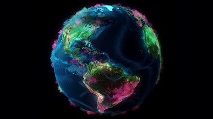 Wall Mural - earth turning on itself with earth image courtesy. generative ai