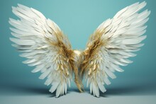 Golden White Angel Wings. Generate Ai