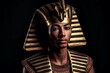 Portrait of young tutankhamun king. Generate Ai