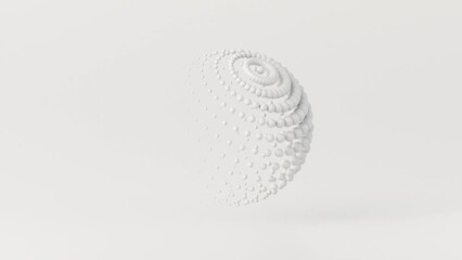 3d render of abstract white geometric background, Loop animation.